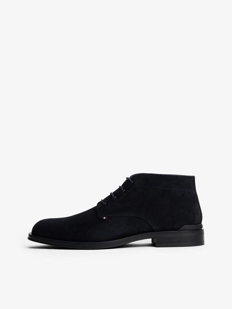 Blue Suede Lace-Up Boots  Men