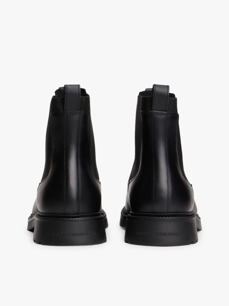 Black Lightweight Leather Chelsea Boots  Men