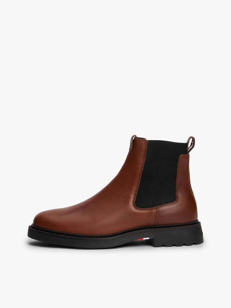 Brown Lightweight Leather Chelsea Boots  Men