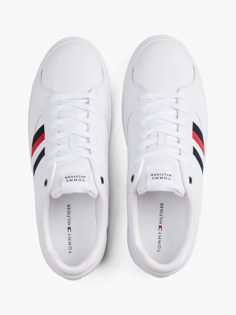 White Icon Signature Tape Court Trainers  Men
