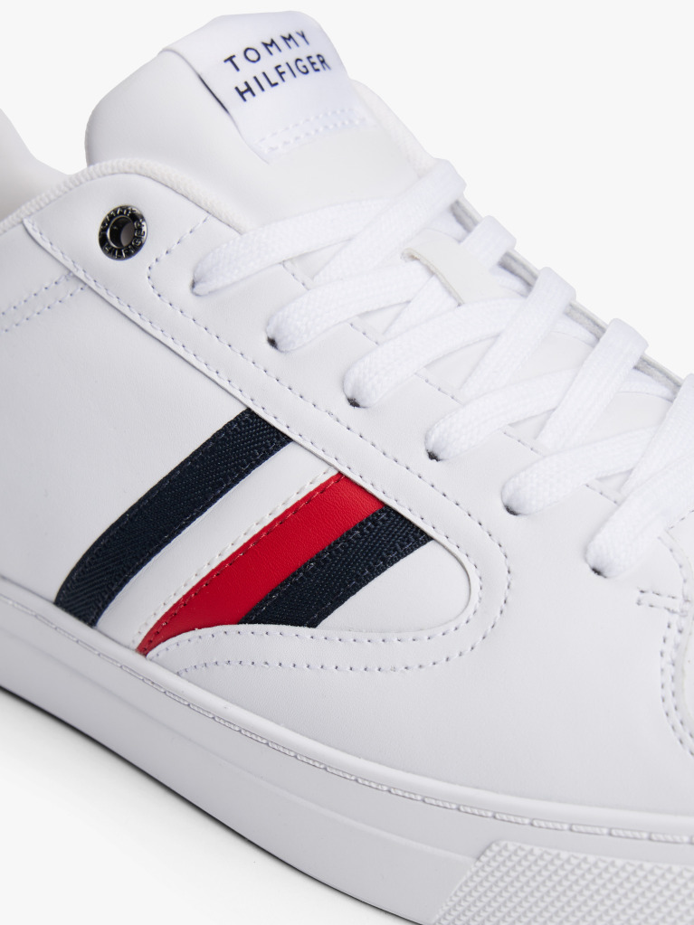 White Icon Signature Tape Court Trainers  Men