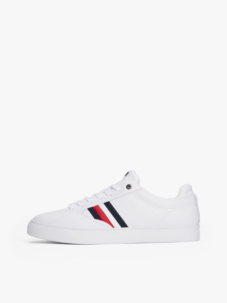 White Icon Signature Tape Court Trainers  Men