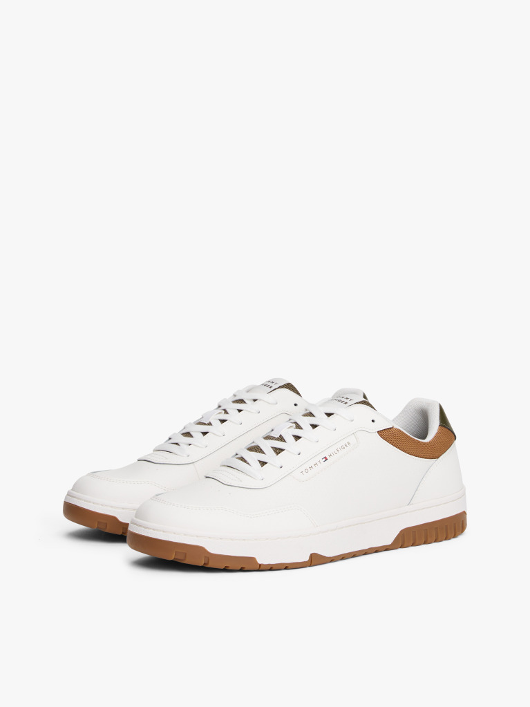 Beige Cleat Basketball Trainers With Leather  Men