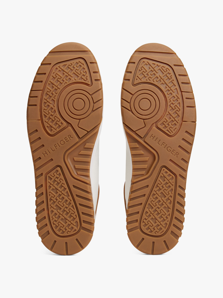 Beige Cleat Basketball Trainers With Leather  Men