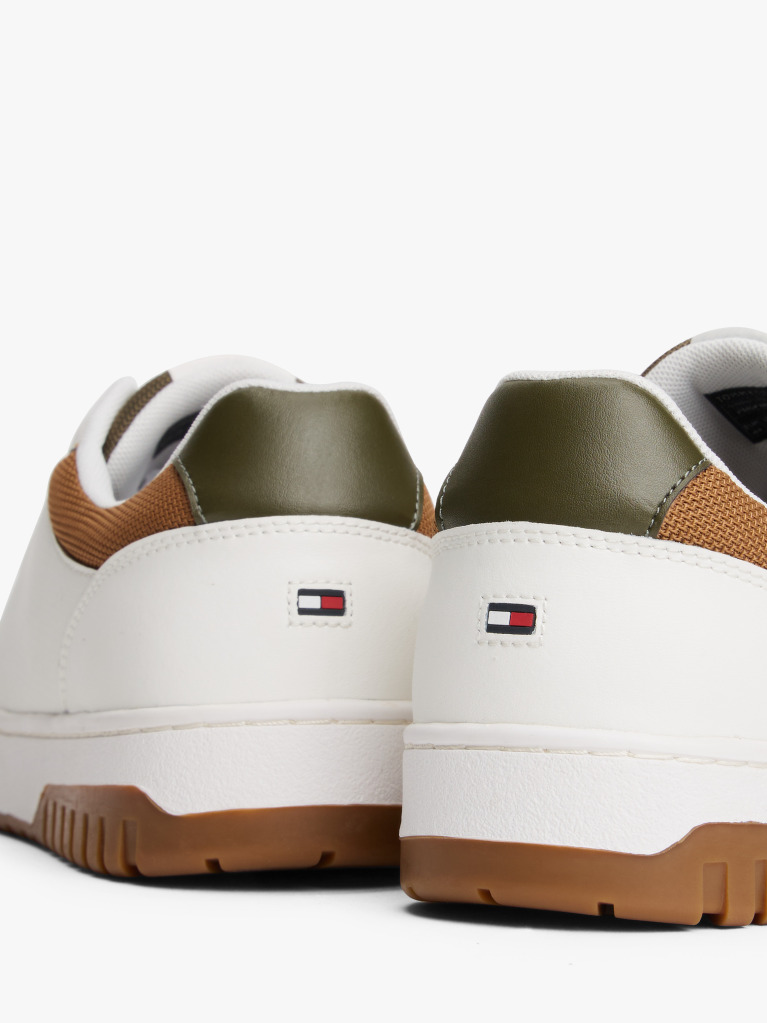 Beige Cleat Basketball Trainers With Leather  Men