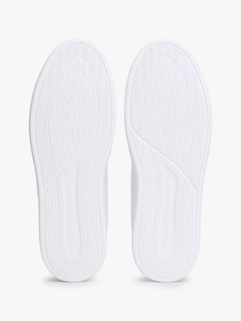 White Lightweight Leather Cupsole Court Trainers  Men