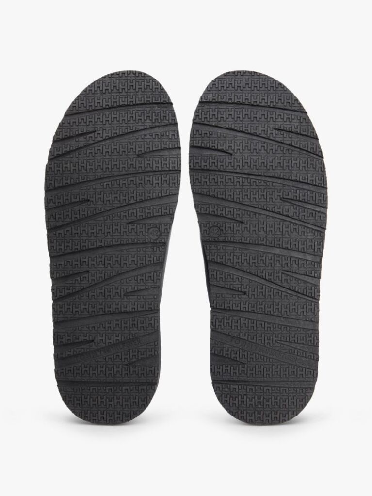 Black Leather Crossover Strap Cleat Sandals  Men
