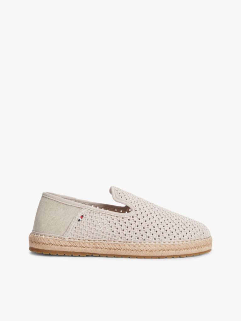 Beige Knit Flexible Espadrilles  Men