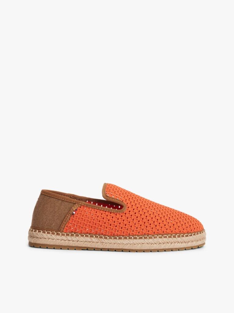 Orange Knit Flexible Espadrilles  Men