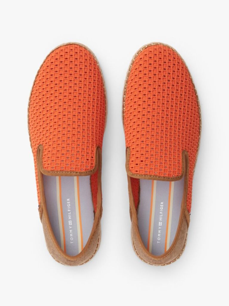 Orange Knit Flexible Espadrilles  Men