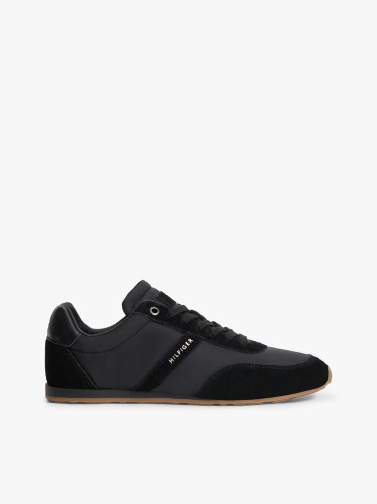 Black Textile Low Profile Trainers  Men