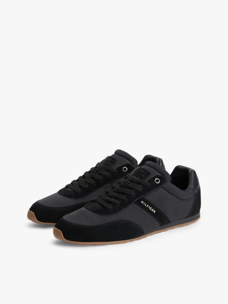 Black Textile Low Profile Trainers  Men