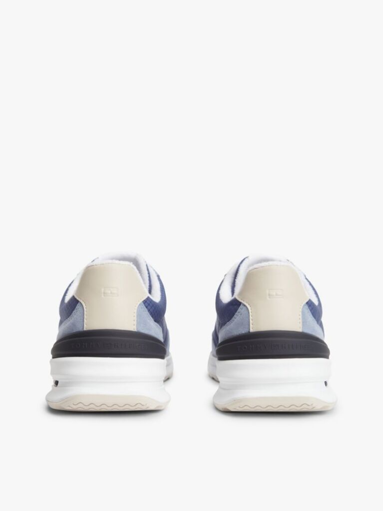 Blue Retro Mixed Texture Chunky Cleat Trainers  Men