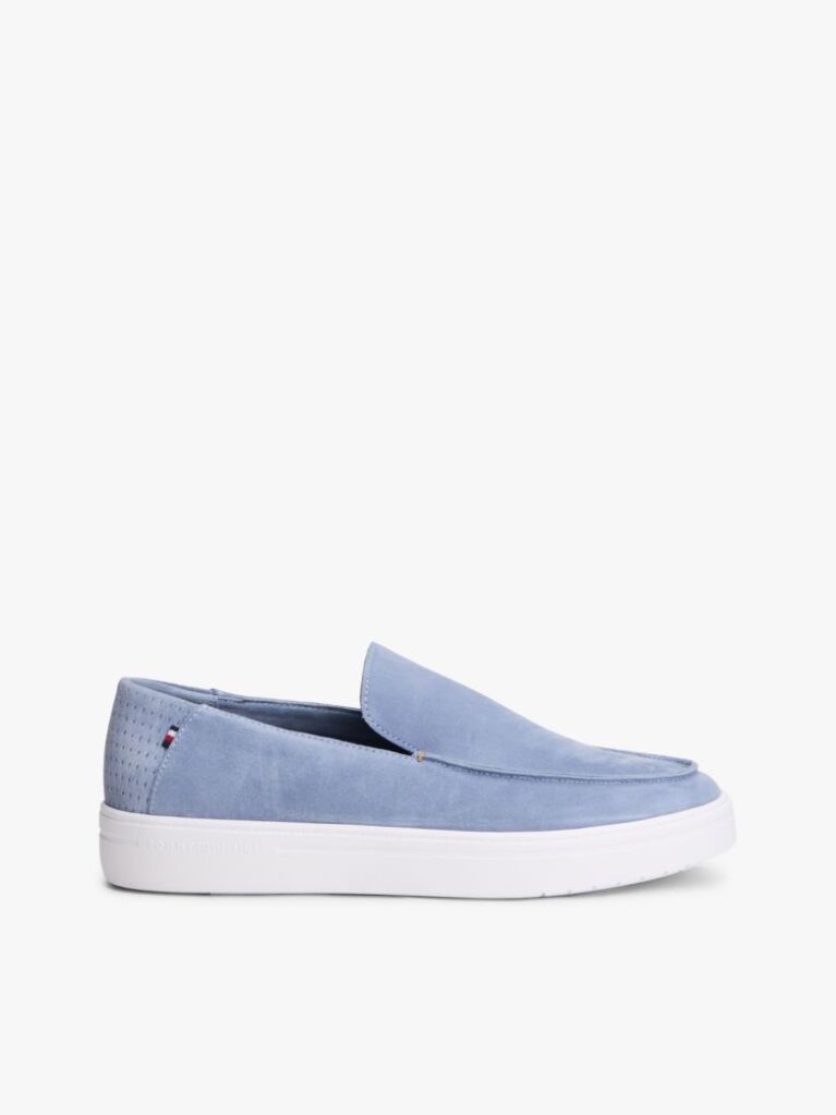 Blue Lightweight Suede Loafers  Men