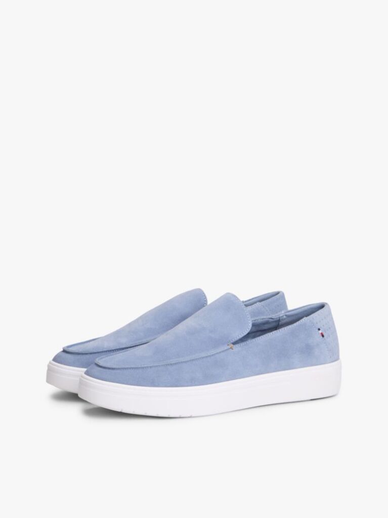 Blue Lightweight Suede Loafers  Men