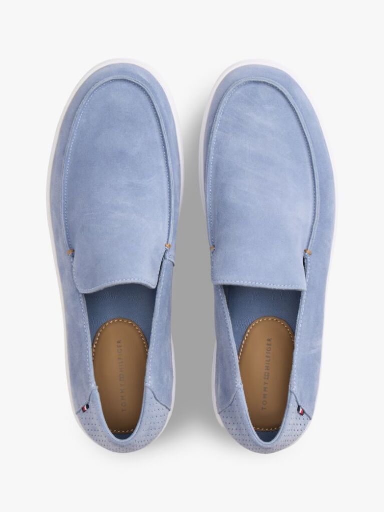 Blue Lightweight Suede Loafers  Men
