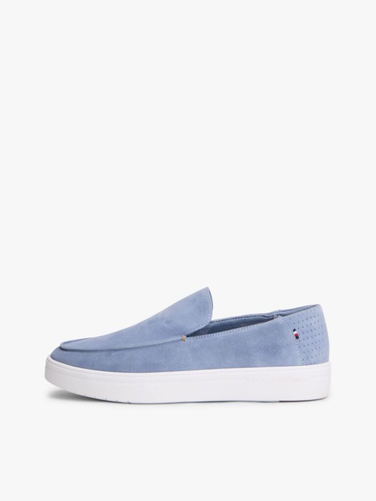 Blue Lightweight Suede Loafers  Men