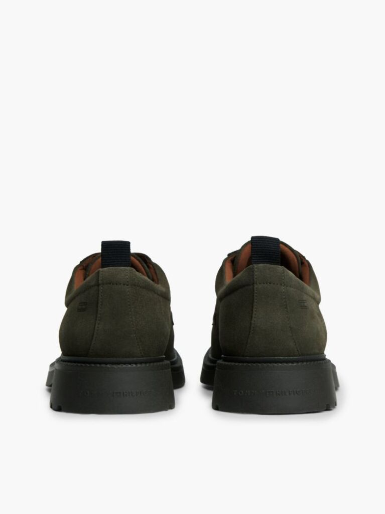 Green Suede Lace-Up Derby Shoes  Men