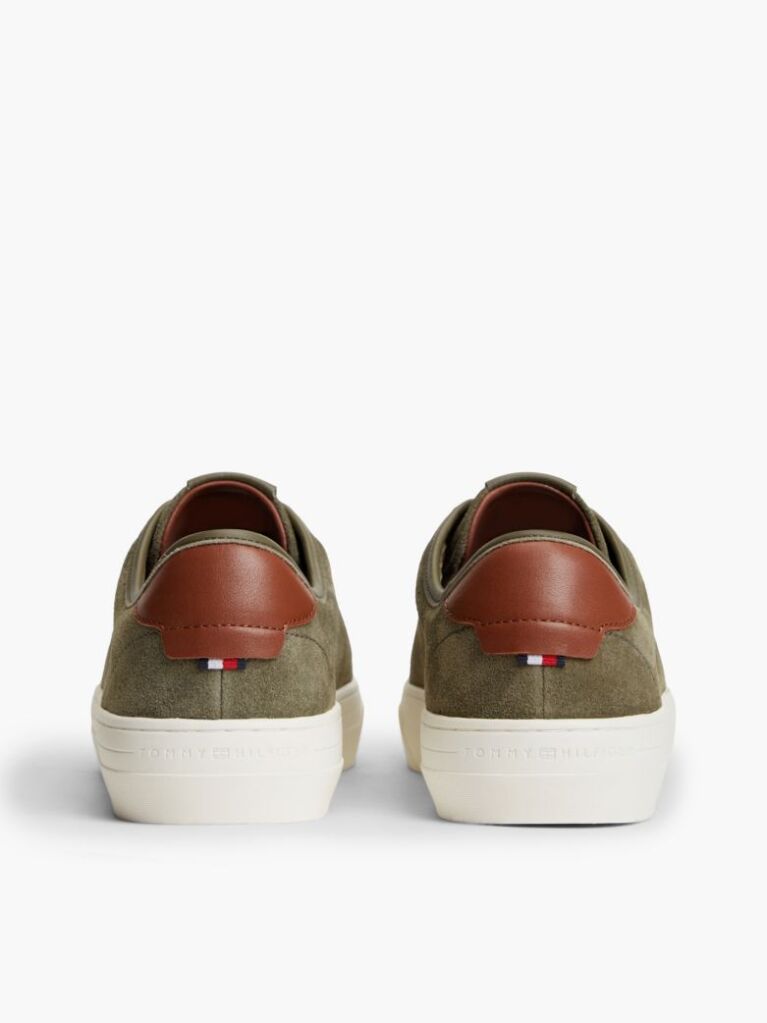Green New York Label Suede Contrast Heel Trainers  Men