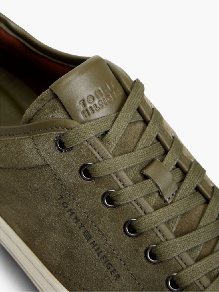 Green New York Label Suede Contrast Heel Trainers  Men