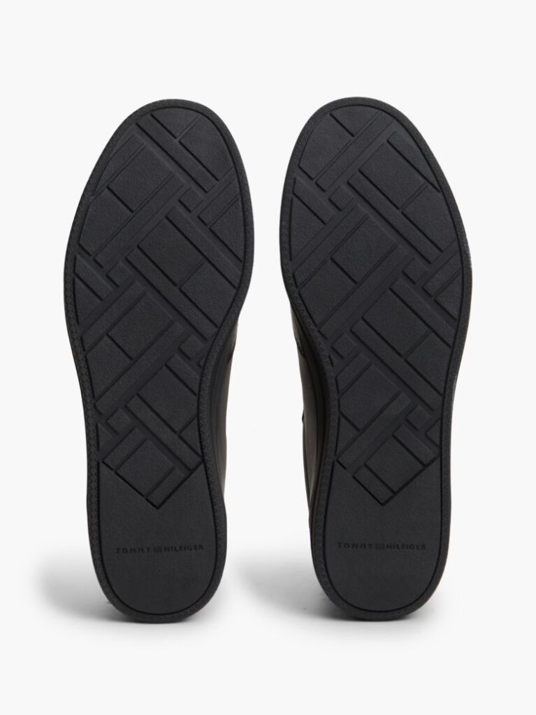 Black New York Label Luxe Leather Trainers  Men