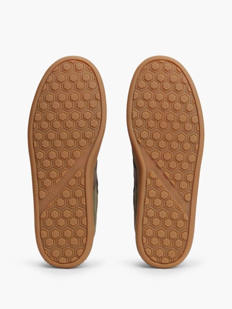 Green Suede Mixed Texture Trainers  Men
