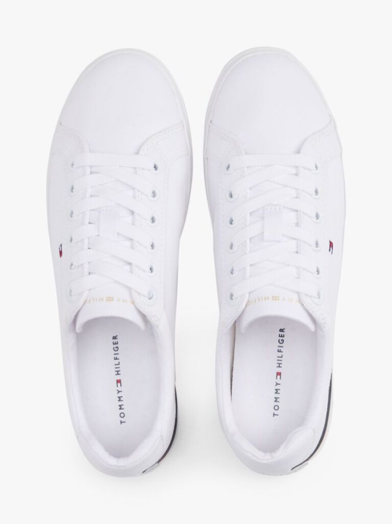White Embossed Logo Signature Trainers  Women