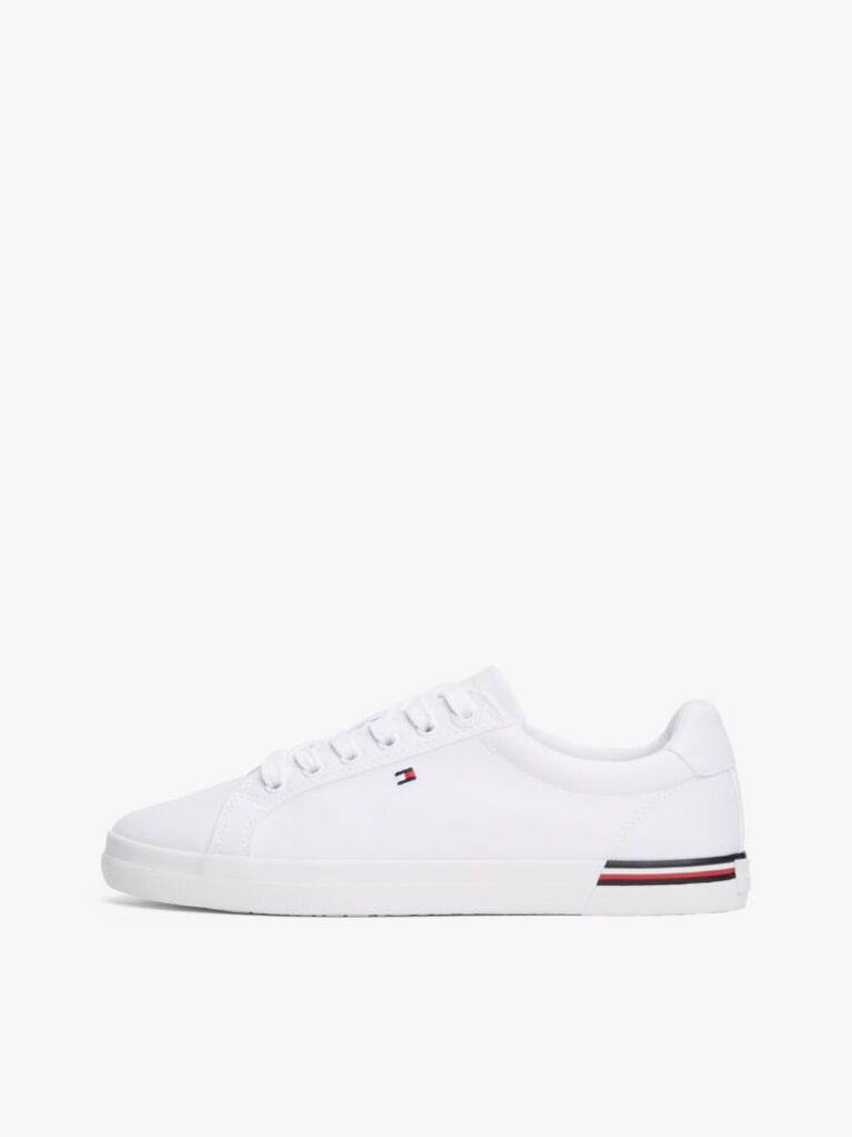 White Embossed Logo Signature Trainers  Women
