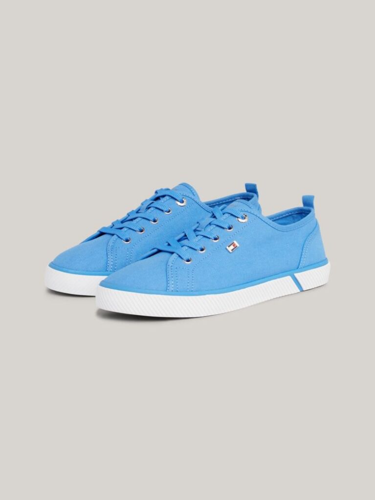 Blue Enamel Flag Canvas Trainers  Women