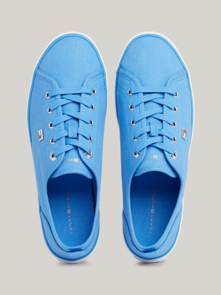 Blue Enamel Flag Canvas Trainers  Women