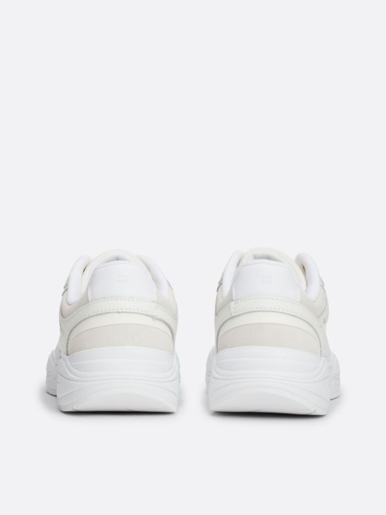 White Mixed Texture Chunky Runner Trainers  Women