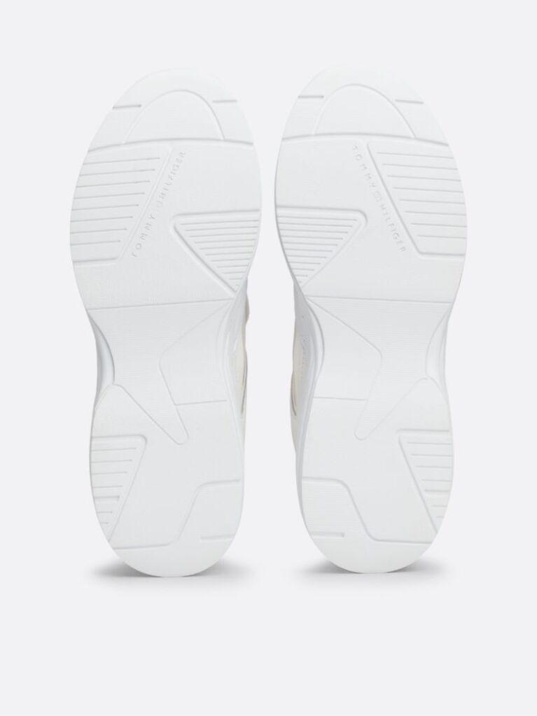 White Mixed Texture Chunky Runner Trainers  Women