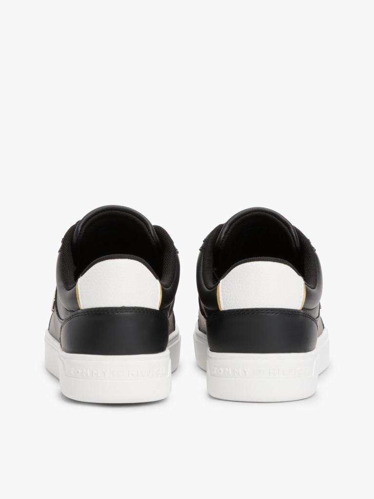 Black TH Monogram Leather Court Trainers  Women