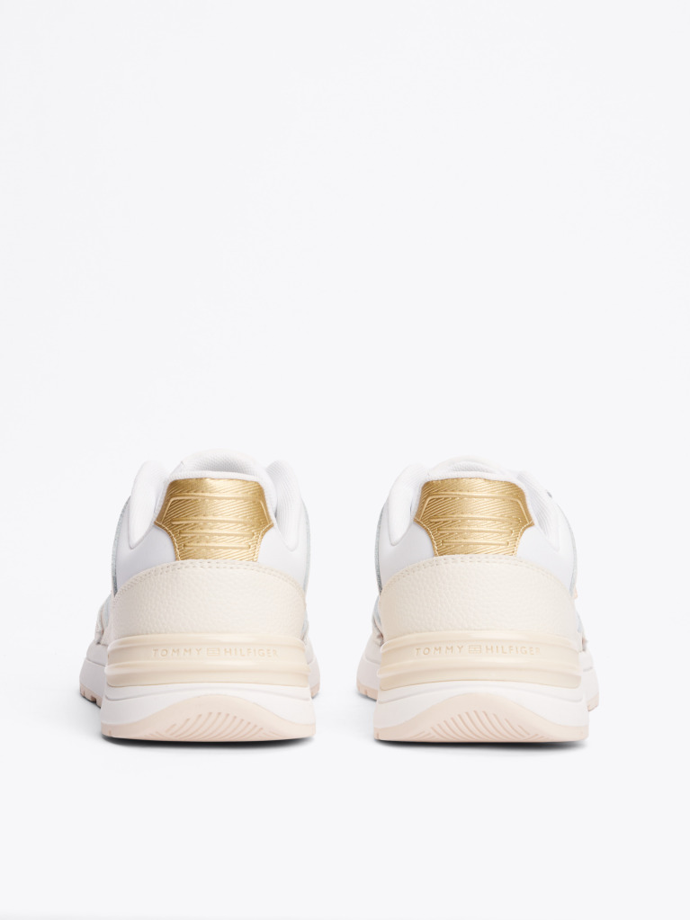 White TH Monogram Leather Trainers  Women
