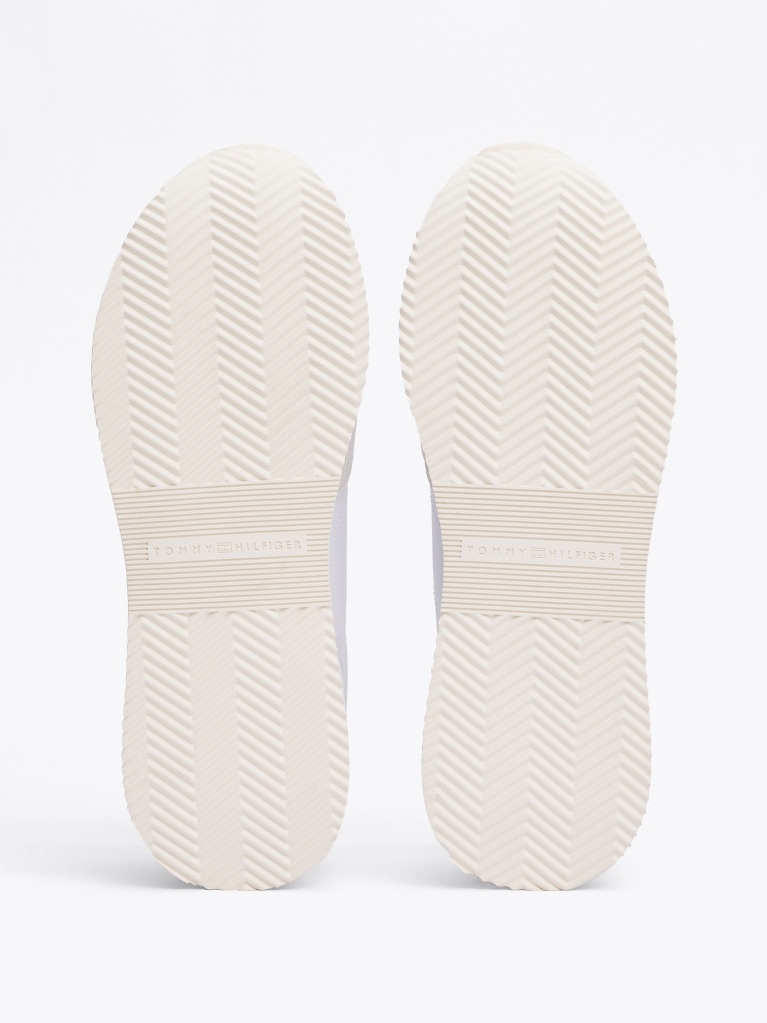 White TH Monogram Metallic Trainers  Women