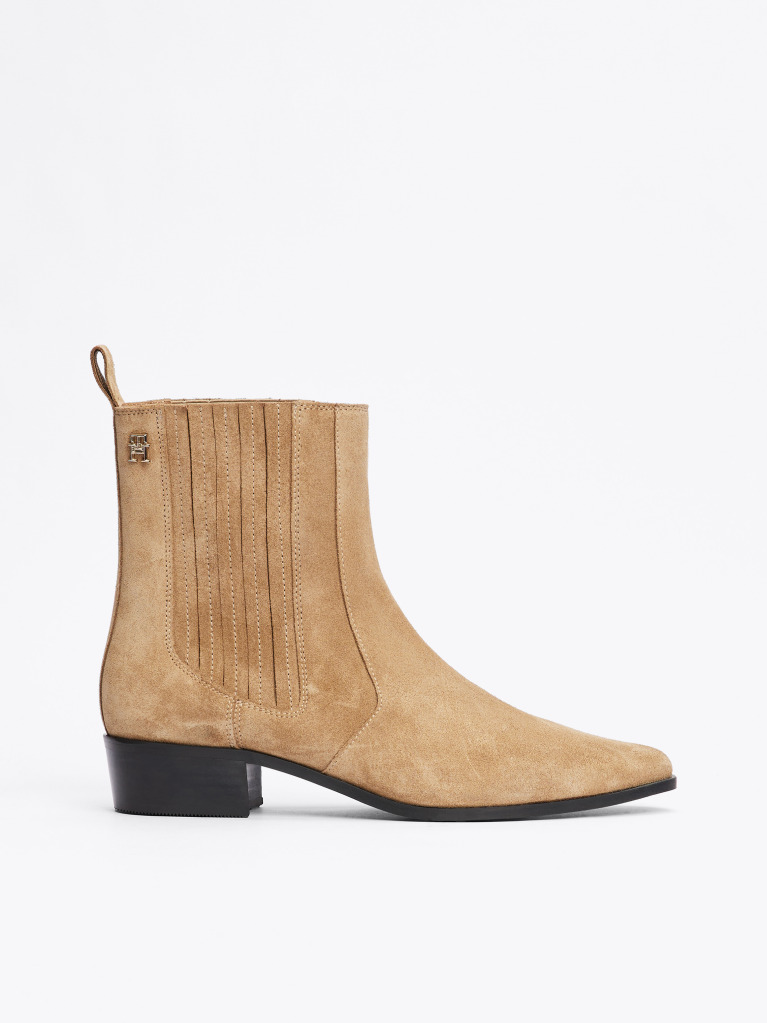 Brown Suede Cowboy Chelsea Boots  Women