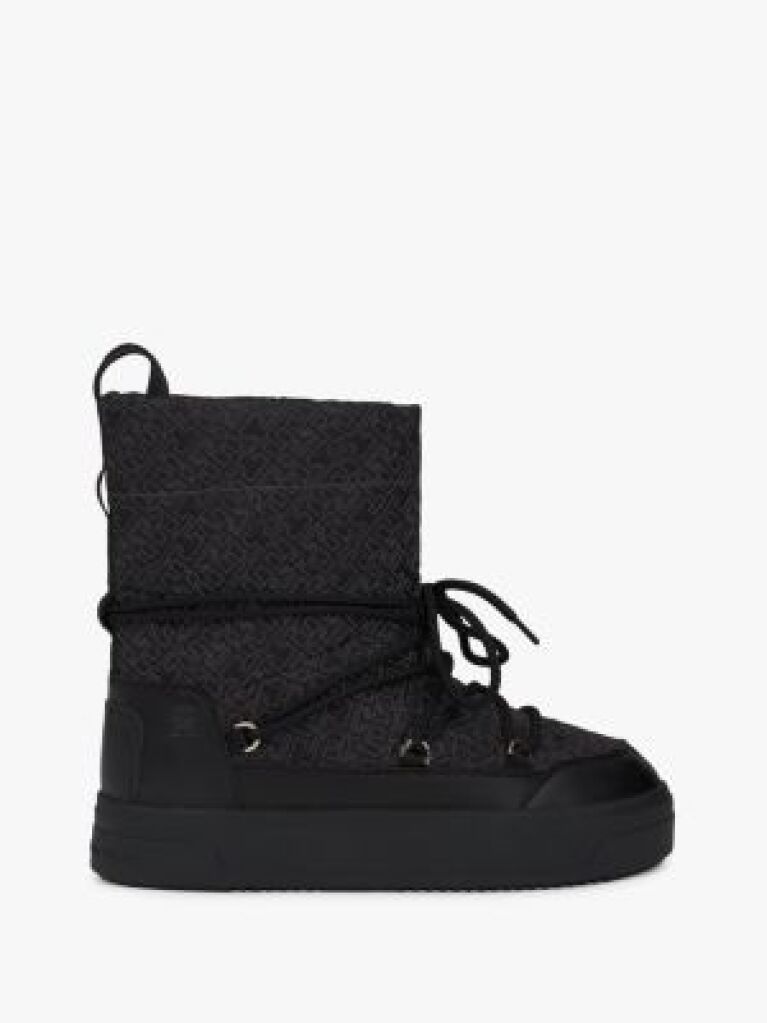 Black TH Monogram Lace-Up Snow Boots  Women