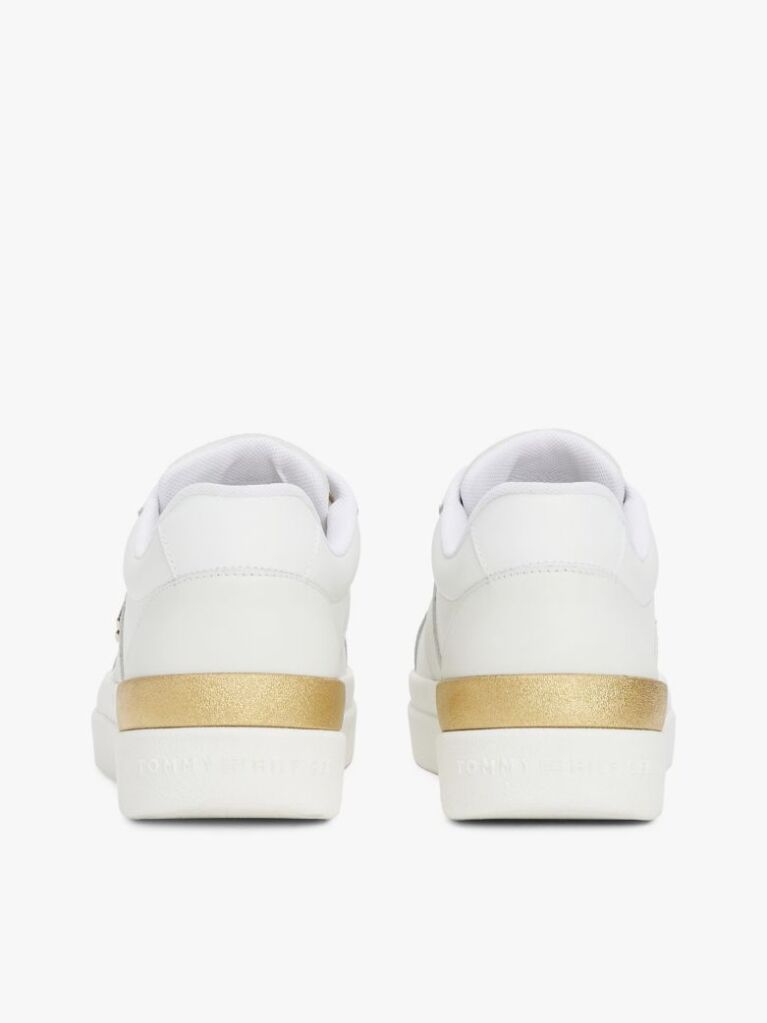 White Leather Court Trainers  Women