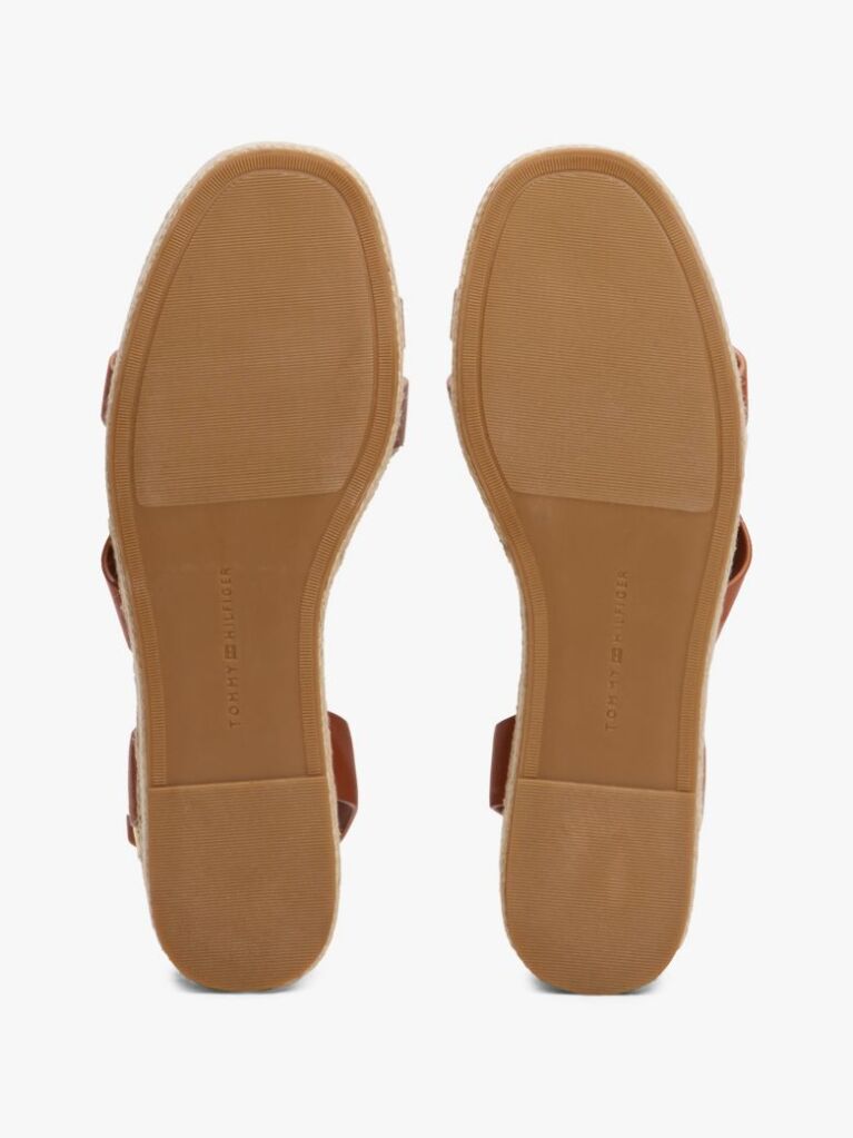 Brown Leather Platform Espadrilles  Women