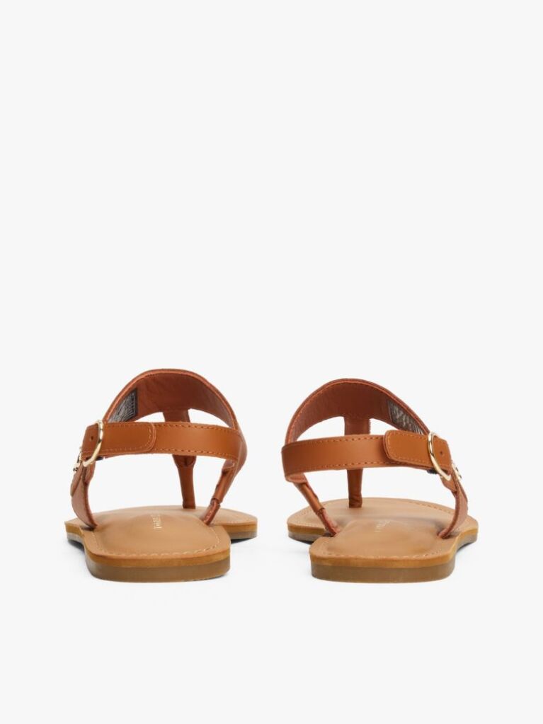 Brown Leather Toe Post Sandals  Women