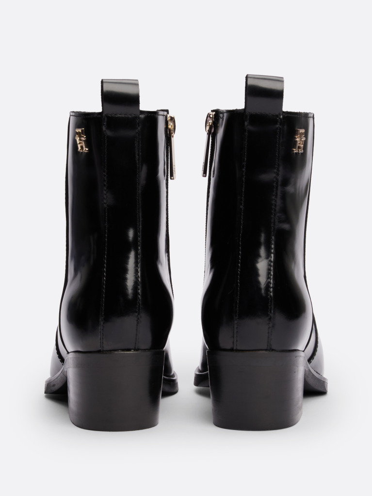 Black Leather Cowboy Boots  Women