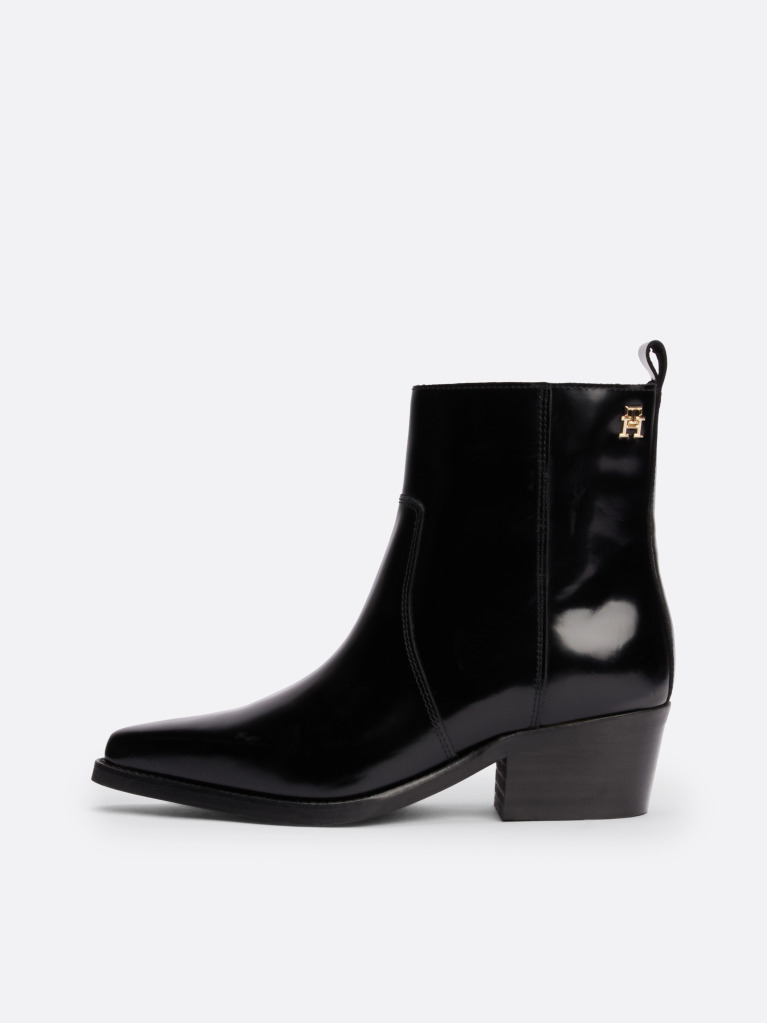 Black Leather Cowboy Boots  Women