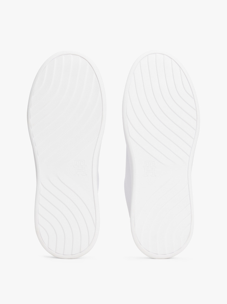 White Leather TH Monogram Court Trainers  Women