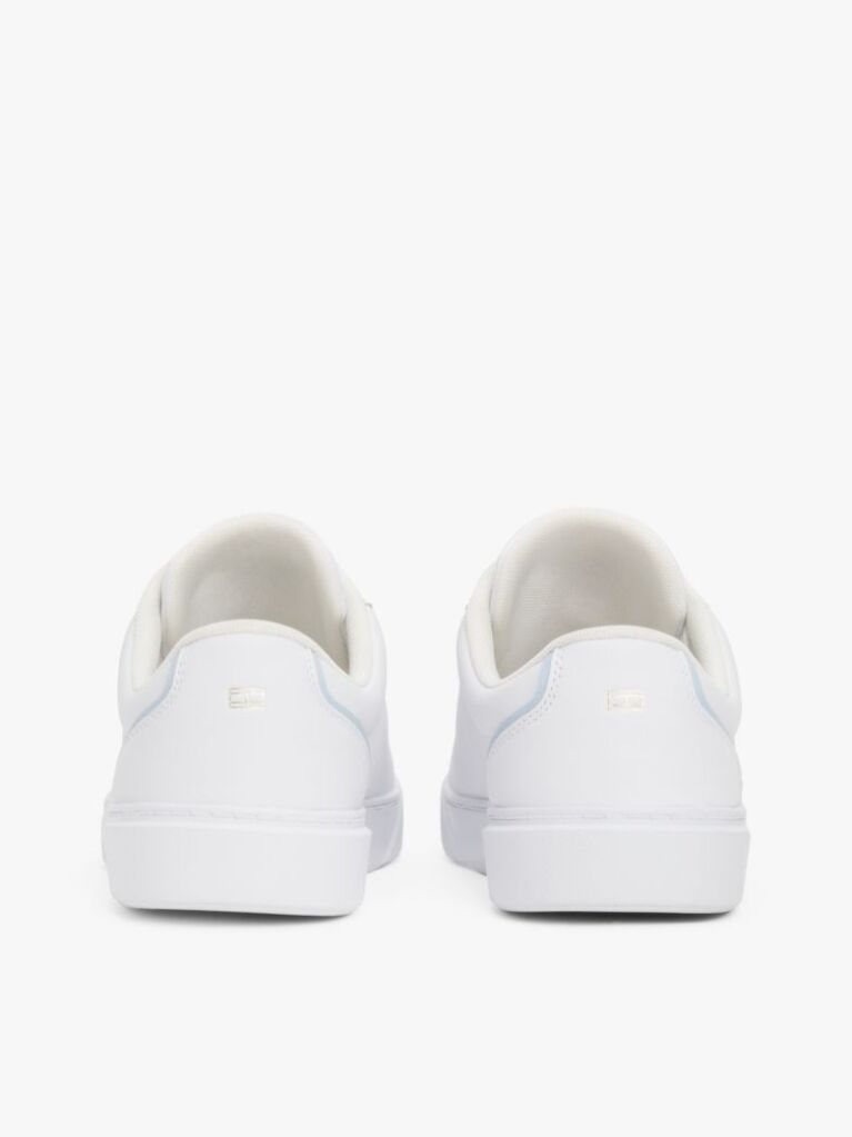 White Leather Court Trainers  Women