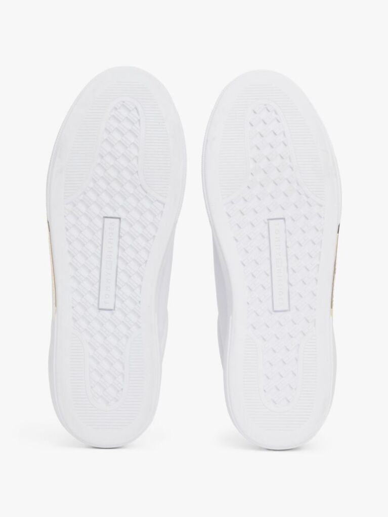 White Leather Court Trainers  Women