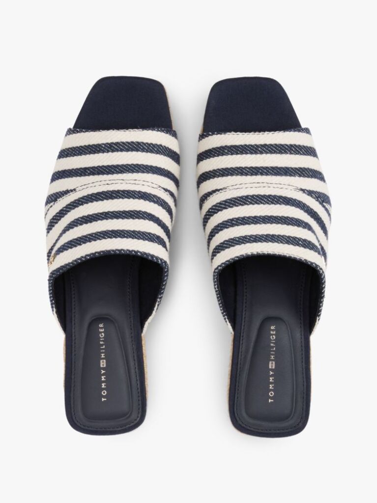 Multi Stripe Espadrille Wedge Mules  Women