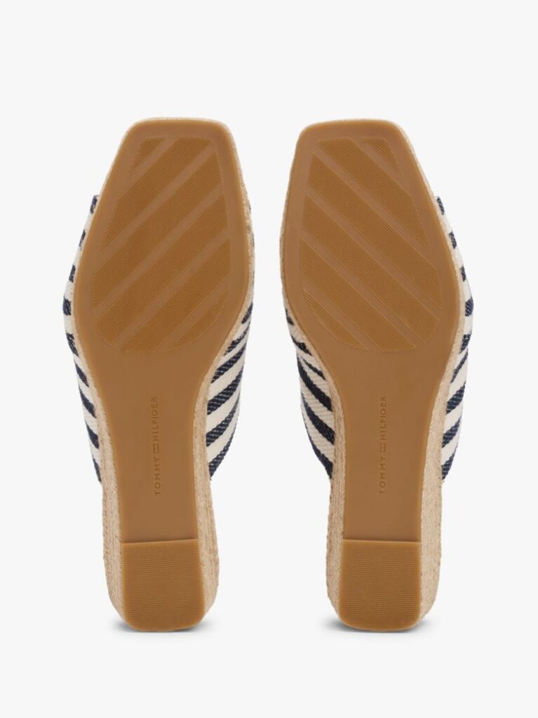 Multi Stripe Espadrille Wedge Mules  Women