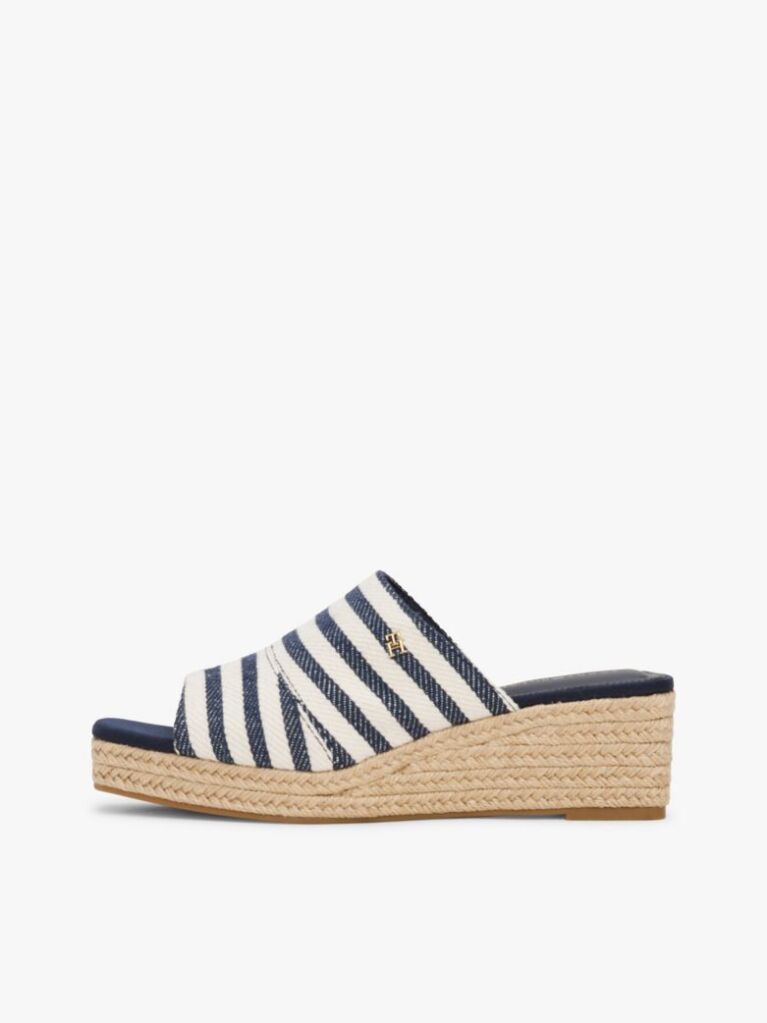 Multi Stripe Espadrille Wedge Mules  Women