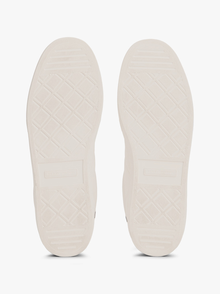 White Heritage Shiny Leather Trainers  Women