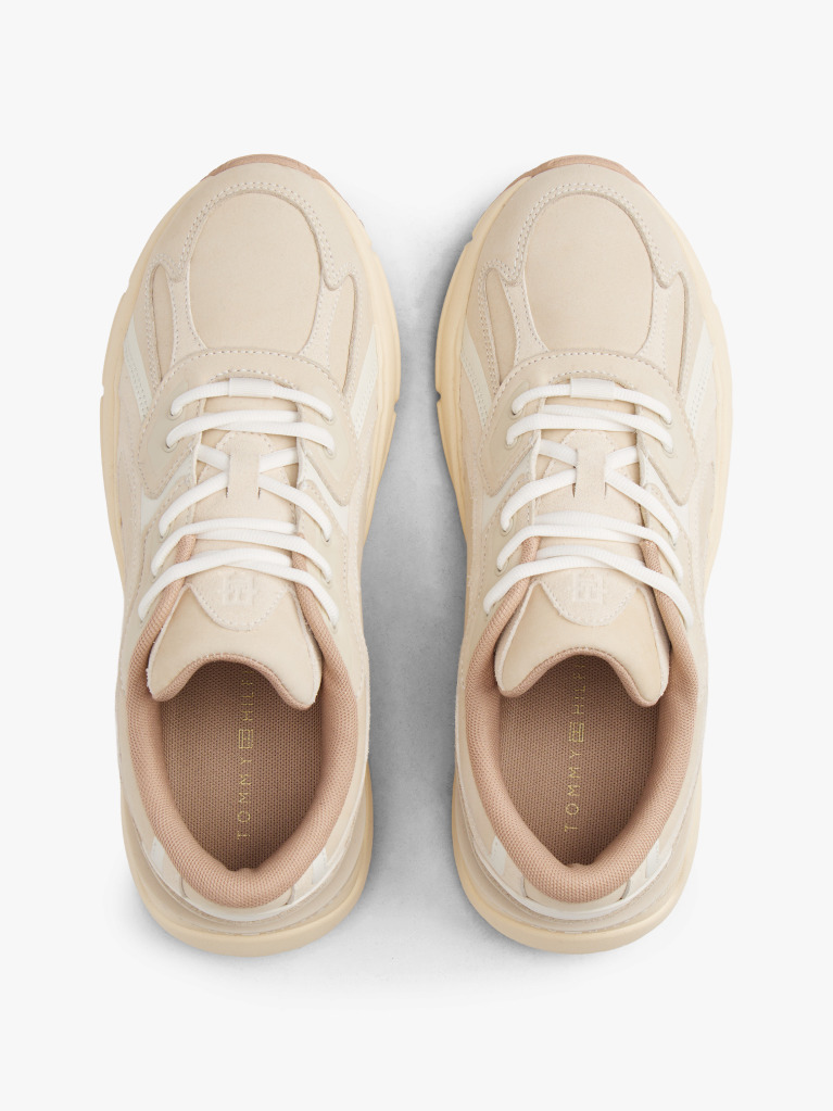 Beige Leather TH Monogram Cleat Trainers  Women